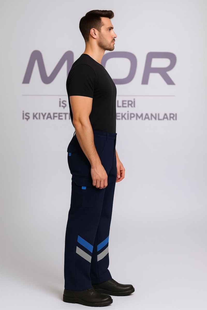 16/12 LACİVERT MAVİ KÖRÜKLÜ KANVAS TELEFON CEPLİ REFLEKTÖRLÜ PANTOLON