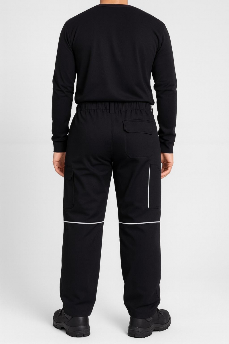 BİYELİ SİYAH SOFT PANTOLON