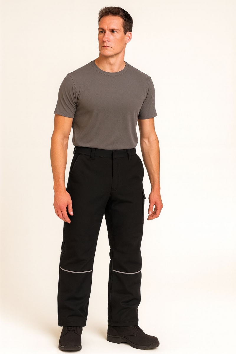 BİYELİ SİYAH SOFT PANTOLON