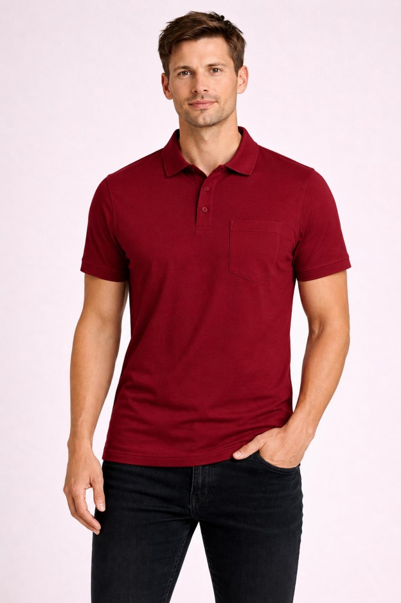 POLO YAKA KISA KOLLU BORDO LAKOST