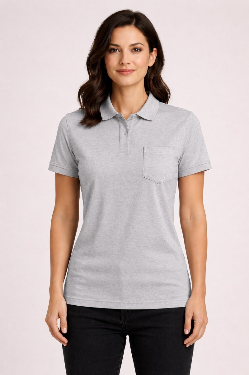 POLO YAKA KISA KOLLU GRİ LAKOST